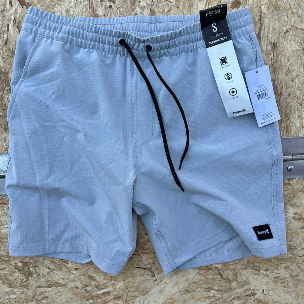 Hurley men’s size small phantom Zumba 2 volley 18” shorts NWT GRAY